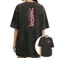 thumbnail image 1 of UNISHE Women's Christian "Jesus The Way The Truth The Life" Pink Print Vintage Washed T-Shirt Short Sleeve Fit Tee, 1 of 5