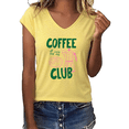 thumbnail image 1 of UNISHE Women's Coffee Club Moka Pot Pastry Quote Graphic V-Neck Sleeveless T-Shirt Daily Casual Tank Top, 1 of 6