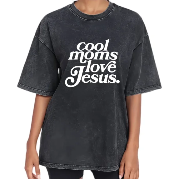 UNISHE Women's Cool Moms Love Jesus Graphic T-Shirt Vintage Washed Short Sleeve Crewneck Distressed Relaxed Fit Tee