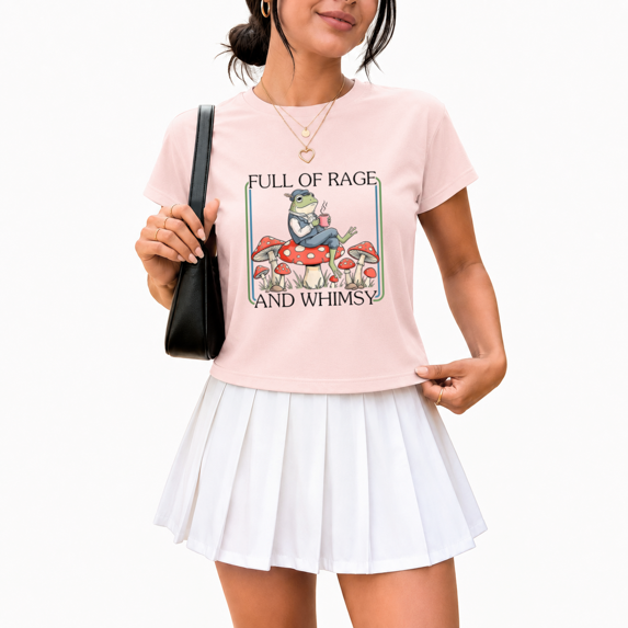 UNISHE Women's Cottagecore Frog Mushroom Graphic Short Sleeve T-Shirt Crewneck Regular Fit Cute Summer Top Casual Cotton Tee