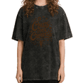 thumbnail image 1 of UNISHE Women's Cows Over Crowds Script Lettering Floral Wreath Bull Skull Western Wash Short Sleeve T-shirt Relaxed Fit, 1 of 5