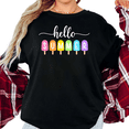 thumbnail image 1 of UNISHE Women's Cute "Hello Summer" Rainbow Popsicle Graphic Short Sleeve T-Shirt Casual Cotton Crewneck Top, 1 of 5