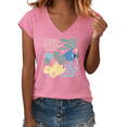 thumbnail image 1 of UNISHE Women's Cute Pastel Tropical Fish Jellyfish Seaweed Ocean Underwater Graphic V-Neck Casual T-Shirt Top, 1 of 6
