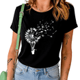 thumbnail image 1 of UNISHE Women's Dandelion Hot Air Balloon Graphic Short Sleeve T-Shirt Casual Crewneck Cotton Daily Tee, 1 of 5
