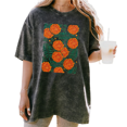 thumbnail image 1 of UNISHE Women's Distressed Marigold Flower Square Graphic Oversized Short Sleeve T-Shirt Casual Soft Cotton Summer Tee, 1 of 5