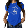 thumbnail image 1 of UNISHE Women's Exploding Floral Skeleton Graphic T-Shirt Grunge Blooming Skull Tee Summer Black Top, 1 of 6