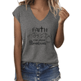 thumbnail image 1 of UNISHE Women's Faith Can Move Mountains Christian Graphic V-Neck Sleeveless T-Shirt Religious Tank Top, 1 of 6