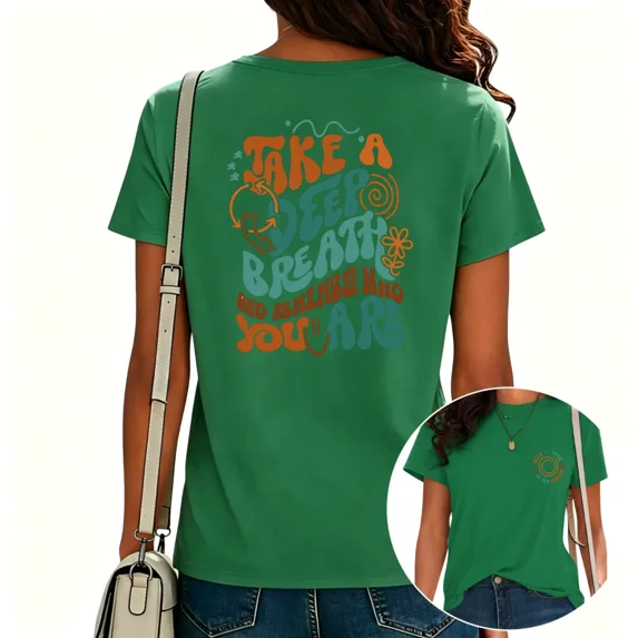 UNISHE Women's Faith Can Move Mountains Graphic Tee Retro Mountain Landscape Top for Daily Outfit Green, 3XL