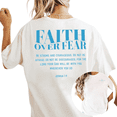 thumbnail image 1 of UNISHE Women's "Faith Over Fear" Joshua 1:9 Christian Graphic Short Sleeve T-Shirt Casual Cotton Crewneck Top, 1 of 5