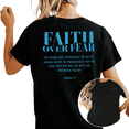 thumbnail image 1 of UNISHE Women's "Faith Over Fear" Joshua 1:9 Christian Graphic Short Sleeve T-Shirt Casual Cotton Crewneck Top, 1 of 5