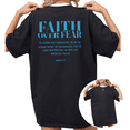 thumbnail image 1 of UNISHE Women's "Faith Over Fear" Joshua 1:9 Christian Graphic Short Sleeve T-Shirt Casual Cotton Crewneck Top, 1 of 5