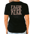 thumbnail image 1 of UNISHE Women's Faith Over Fear Psalm 118:6 Retro Wavy Bible Verse Christian Graphic Cropped Short Sleeve T-shirt Relaxed Casual Fit Tops, 1 of 6