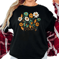 thumbnail image 1 of UNISHE Women's Fall Floral Daisy and Poppy Graphic Short Sleeve T-Shirt Comfortable Cotton Crewneck Top, 1 of 5