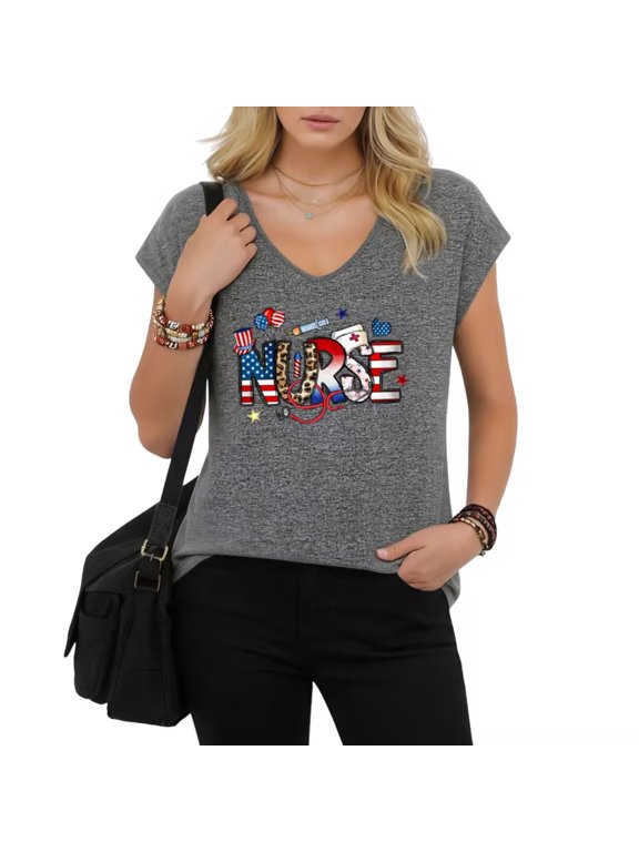 Women's Feeling Lucky Graphic V-Neck Short Sleeve T-Shirt White Dice Cards Retro Casino Top