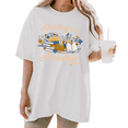 thumbnail image 1 of UNISHE Women's Floral Book Stack Reading Is A Privilege Cursive Script Star Graphic Short Sleeve T-shirt Relaxed Fit, 1 of 5