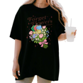 thumbnail image 1 of UNISHE Women's Forget Flowers Buy Me Books Book Bouquet Tulip Bow Graphic Short Sleeve T-shirt Relaxed Fit, 1 of 5