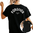 thumbnail image 1 of UNISHE Women's "Forgiven" Psalm 32:1 Christian Graphic Short Sleeve T-Shirt Casual Comfortable Crewneck Top, 1 of 5