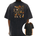 thumbnail image 1 of UNISHE Women's Front and Back Wildflower Floral Vintage Washed T-Shirt Short Sleeve Crewneck Relaxed Fit Tee, 1 of 5