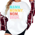 thumbnail image 1 of UNISHE Women's Funny "Mama Mommy Mom Bruh" Colorful Text Graphic Short Sleeve T-Shirt Casual Cotton Crewneck Top, 1 of 5