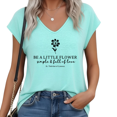 thumbnail image 1 of UNISHE Women's Be Who God Meant You To Be Religious Quote Flame Graphic Short Sleeve T-Shirt Flowey Dolman V Neck Soft Poly Rayon Blend Casual Daily Tee, 1 of 6