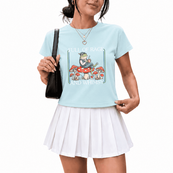 UNISHE Women's Gothic Frog Mushroom Graphic Short Sleeve T-Shirt Crewneck Regular Fit Dark Aesthetic Summer Top Casual Cotton Tee