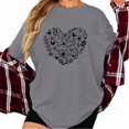 thumbnail image 1 of UNISHE Women's Gray Wildflower Leaf Hand Drawn Graphic Short Sleeve T-Shirt Casual Summer Top, 1 of 5