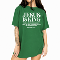 thumbnail image 1 of UNISHE Women's Green Casual Christian Faith Bible Verse Graphic Short Sleeve T-Shirts Tops, 1 of 6