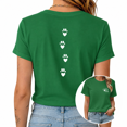 thumbnail image 1 of UNISHE Women's Green Dog Paw Print Graphic Short Sleeve T-Shirt Oversized Fit Top, 1 of 5