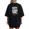 thumbnail image 1 of UNISHE Women's Groovy Floral "Motherhood Is Kingdom Work" Christian Short Sleeve T-Shirt Casual Cotton Crewneck Top, 1 of 5