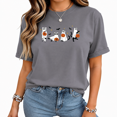 thumbnail image 1 of UNISHE Women's Halloween Ghost Cat Pumpkin Casual Tee Simple Black Orange Crewneck Short Sleeve Graphic Top, 1 of 6