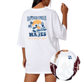 thumbnail image 1 of UNISHE Women's Happiness Comes In Waves Surf Beach Graphic Short Sleeve T-Shirt Fashion Crewneck Top, 1 of 5