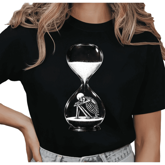 UNISHE Women's Hourglass Skeleton Graphic Short Sleeve T-Shirt Breathable Comfortable Crewneck Top
