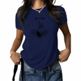 thumbnail image 1 of UNISHE Women's I'm Fine Skeleton Hand Graphic T-Shirt Funny Water Ripple Meme Tee Summer White Top, 1 of 6