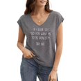 thumbnail image 1 of UNISHE Women's If I Ever Say Do You Want Me To Be Honest Quote Graphic V Neck Short Sleeve T-Shirt Casual Tees, 1 of 6