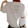 thumbnail image 1 of UNISHE Women's Inspirational Christian "1 Corinthians 16:14" Scripture Print Short Sleeve T-Shirt Casual Cotton Crewneck Top, 1 of 5