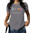 thumbnail image 1 of UNISHE Women's Inspirational Wildflower Graphic Tee "Consider the Wildflowers" Print - Botanical Short Sleeve Crewneck Summer Top, Casual Floral Shirt for Ladies, 1 of 6