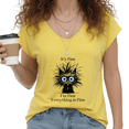thumbnail image 1 of UNISHE Women's "It's Fine I'm Fine" Cat Quote S-5XL V-Neck Sleeveless T-Shirt S-5XL Fashion Casual Tank Top, 1 of 6
