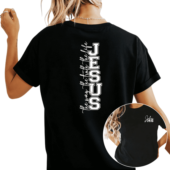 UNISHE Women's "Jesus The Way The Truth The Life" Christian Graphic Short Sleeve T-Shirt Casual Cotton Crewneck Top