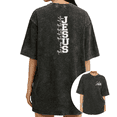 thumbnail image 1 of UNISHE Women's "Jesus The Way The Truth The Life" John 14:6 Vintage Washed T-Shirt Short Sleeve Distressed Relaxed Fit Tee, 1 of 5