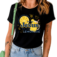 thumbnail image 1 of UNISHE Women's Life Gave Me Lemons But My Jesus Makes Lemonade Graphic Short Sleeve T-Shirt Casual Christian Summer Top, 1 of 5