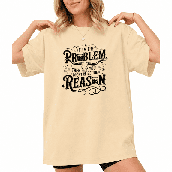 UNISHE Women's Longhorn Skull Sassy Western Cowgirl Quote Graphic Short Sleeve T-shirt Relaxed Fit