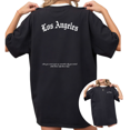 thumbnail image 1 of UNISHE Women's "Los Angeles" Motivational Quote Graphic Short Sleeve T-Shirt Casual Comfortable Crewneck Top, 1 of 5