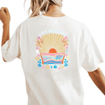 thumbnail image 1 of UNISHE Women's Love Yourself Tropical Sunset Palm Floral Graphic Short Sleeve T-Shirt Casual Cotton Oversized Top, 1 of 5