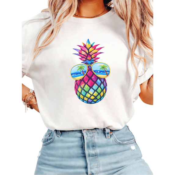 UNISHE Women's "Loves Jesus and America Too" Patriotic Christian Graphic Short Sleeve T-Shirt Casual Cotton Crewneck Top