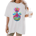 thumbnail image 1 of UNISHE Women's "Loves Jesus and America Too" Patriotic Christian Graphic Short Sleeve T-Shirt Casual Cotton Crewneck Top, 1 of 5