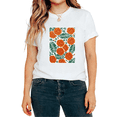 thumbnail image 1 of UNISHE Women's Marigold Flower Botanical Floral Graphic Tops Short Sleeve T-Shirt Soft Everyday Cotton Tees, 1 of 5