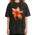 thumbnail image 1 of UNISHE Women's Minimalist Watercolor Orange Lily Vintage Washed T-Shirt Short Sleeve Fit Tee, 1 of 5