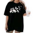 thumbnail image 1 of UNISHE Women's Minimalist White Daisies and Butterflies Graphic Short Sleeve T-Shirt Casual Cotton Crewneck Top, 1 of 5