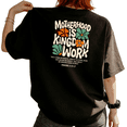 thumbnail image 1 of UNISHE Women's "Motherhood Is Kingdom Work Proverbs 31:25-27" Floral Christian Graphic Short Sleeve T-Shirt Cotton Crewneck Top, 1 of 5