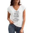 thumbnail image 1 of UNISHE Women's Nonconformist Sarcastic Quote Graphic V Neck Short Sleeve T-Shirt Casual Summer Tees Tops, 1 of 6